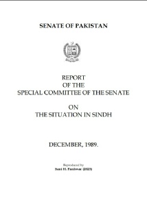 Report of the Special Committee of the Senate on the Situation in Sindh - 1989.pdf